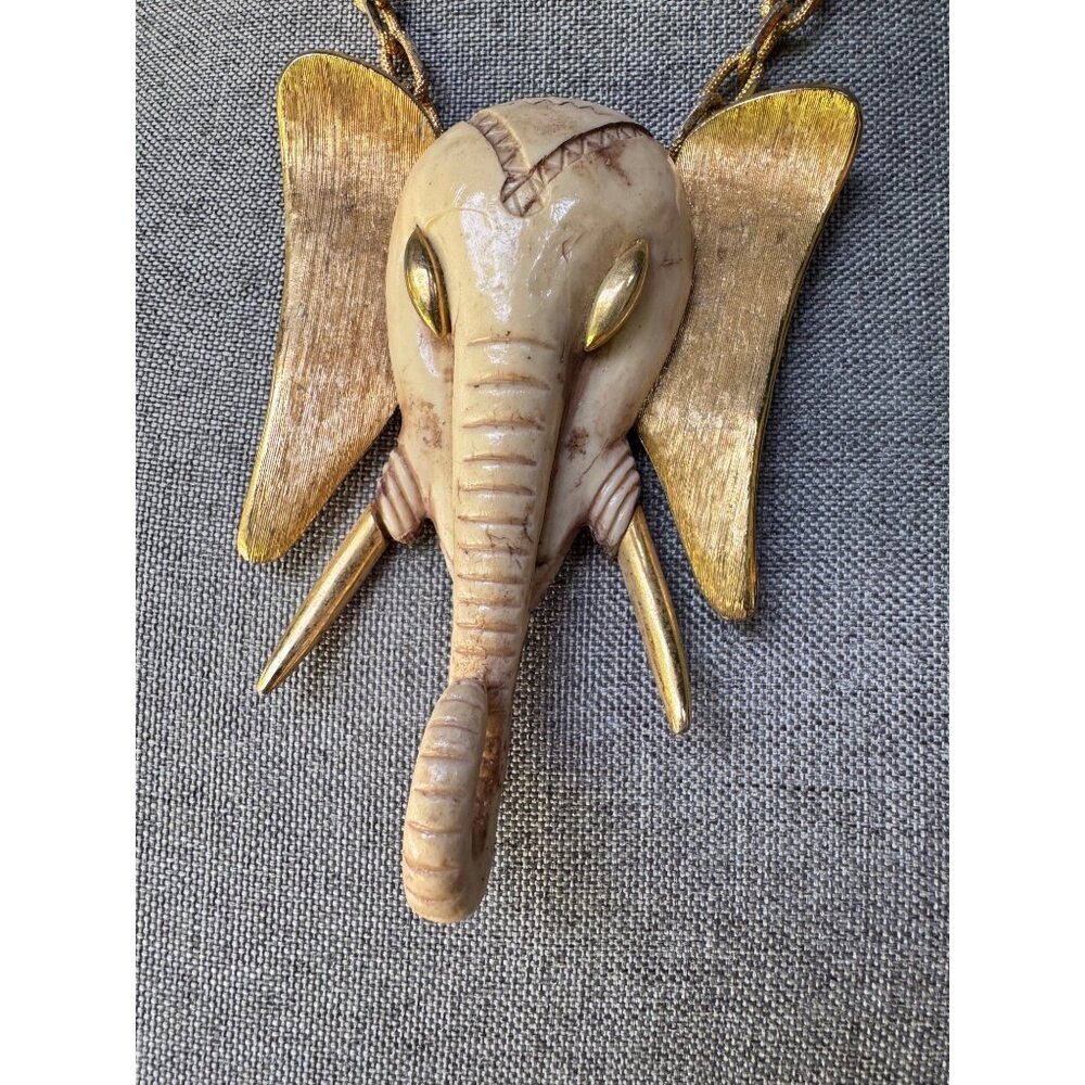 Vintage Luca Razza Elephant Necklace Statement - Picture 2 of 7